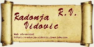 Radonja Vidović vizit kartica